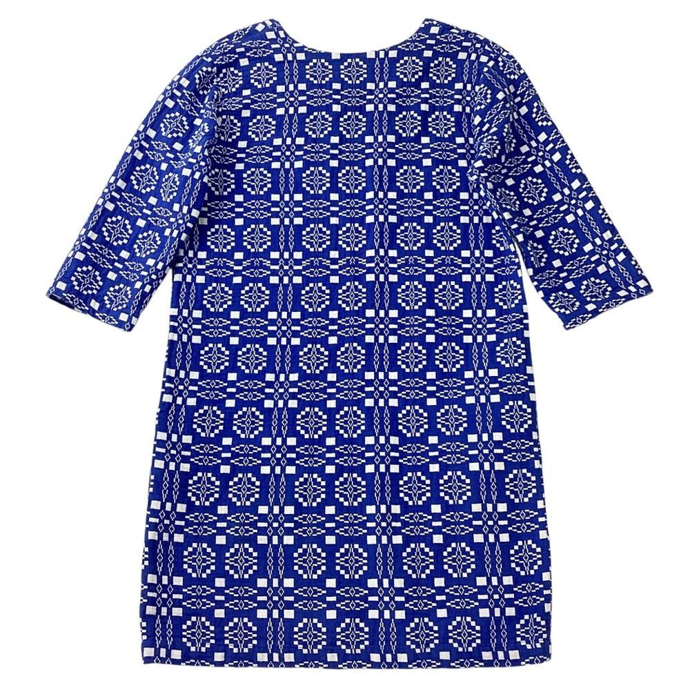 ACE & JIG Size XS Deck Dress in Cardiff Textile Blue White Geometric Pattern - Picture 7 of 11
